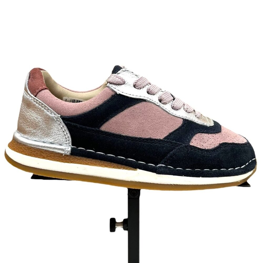 Clarks Craftrun Tor Little Girls Leather Sneakers Size 11‎ Navy Rose Pink Shoes
